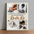 Custom Happy 1st Fathers Day Photo Canvas Poster Print - Amor Custom Gifts