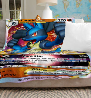 Custom Lucario VSTAR Sword & Shield Series Blanket-Amor Custom Gifts