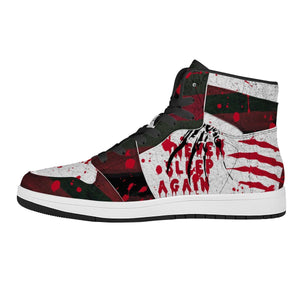 Custom Nightmare on Elm Street Sneaker | Personalized Hi-Top Air Inspired Fashion Athletics Shoes