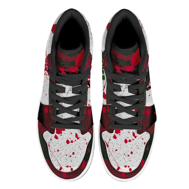 Custom Nightmare on Elm Street Sneaker | Personalized Hi-Top Air Inspired Fashion Athletics Shoes