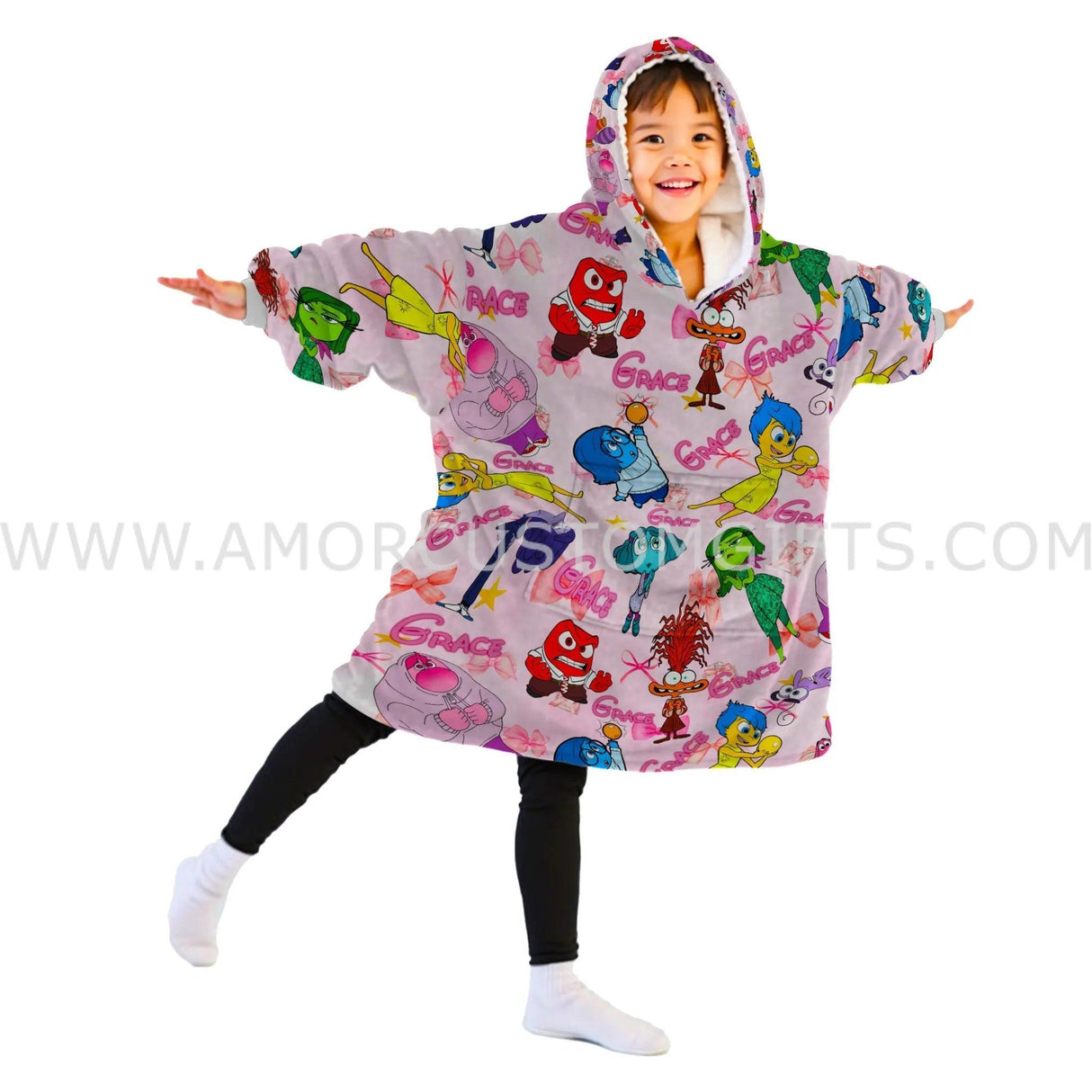 Custom Personalized Emotional Icon Puzzle Emotion Joy Fear Anger Snug Oversized Wearable Hoodie Blanket-Hoodie Blanket-Amor Custom Gifts