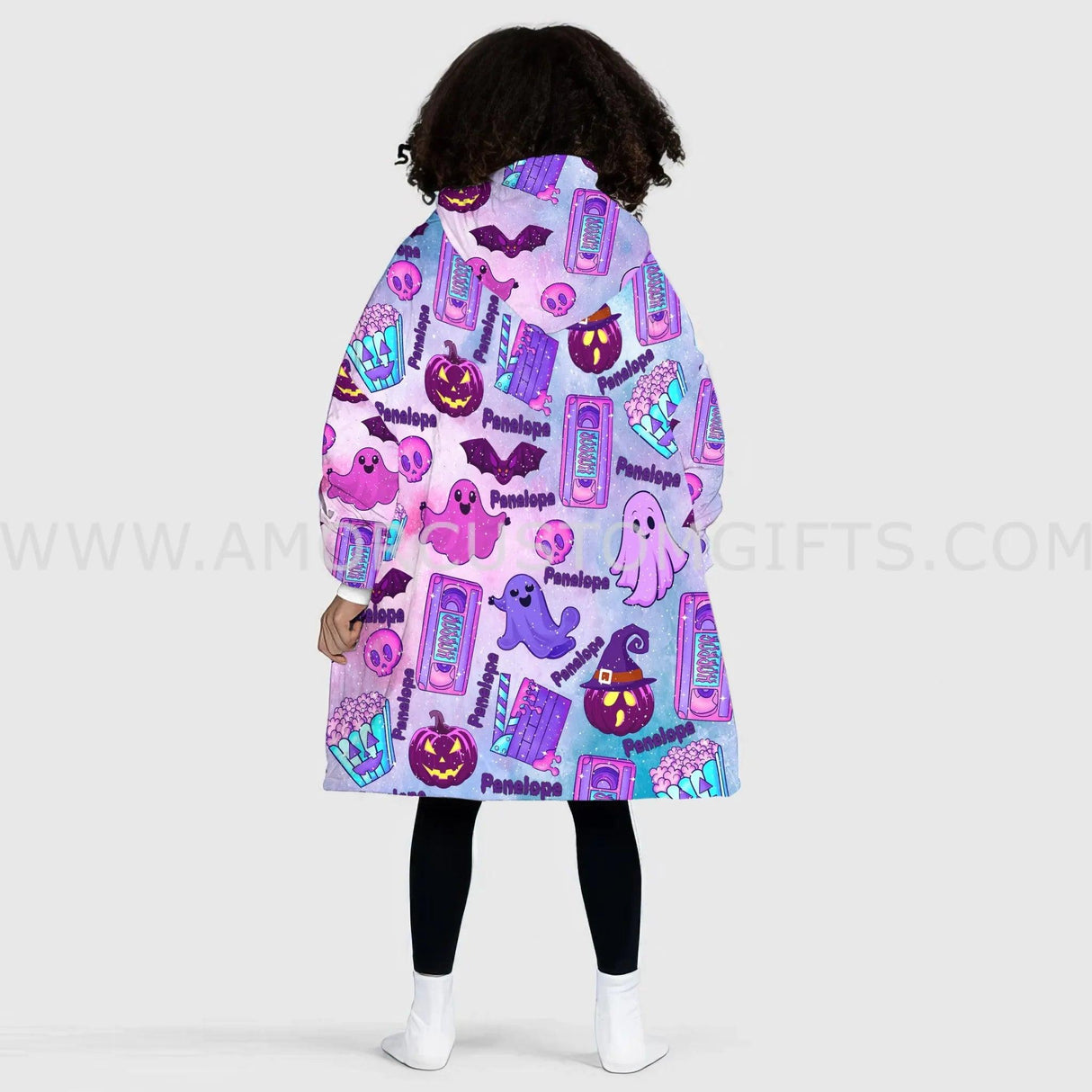 Custom Personalized Fright Night Halloween Snug Oversized Wearable Hoodie Blanket-Hoodie Blanket-Amor Custom Gifts