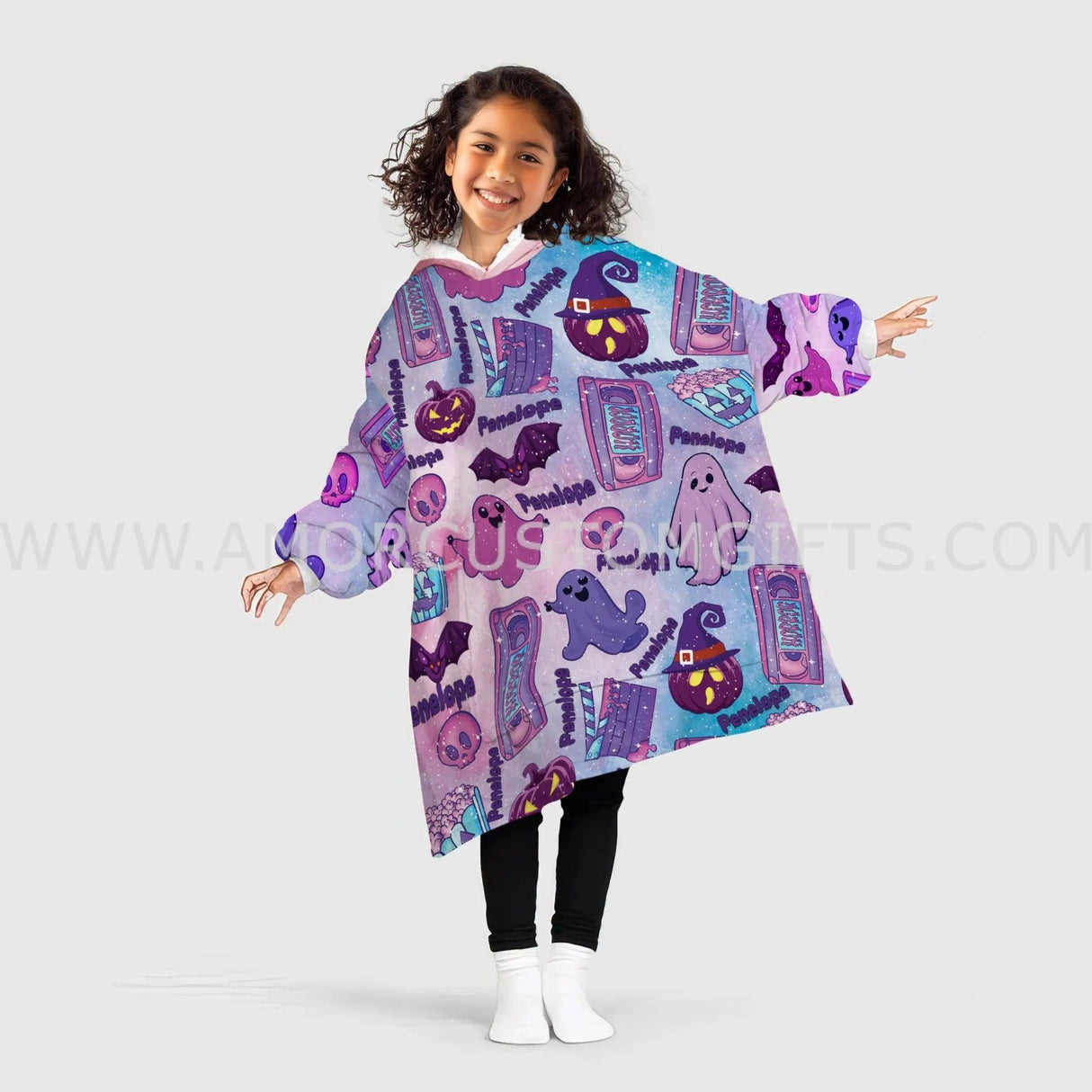 Custom Personalized Fright Night Halloween Snug Oversized Wearable Hoodie Blanket-Hoodie Blanket-Amor Custom Gifts