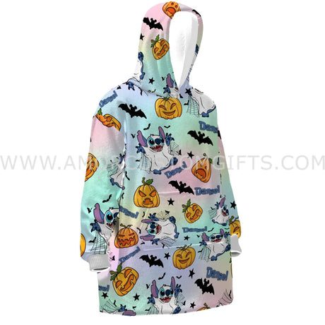 Custom Personalized Stitchy Ghost Halloween Snug Oversized Wearable Hoodie Blanket-Hoodie Blanket-Amor Custom Gifts