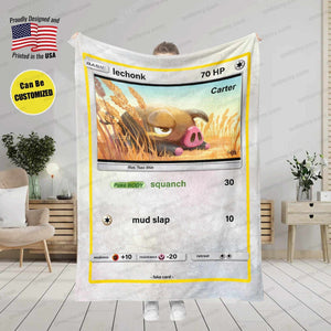 Blankets Custom PK Le Chonk Blanket | Personalized Anime Manga Game Lover Collection Card Blanket Throw
