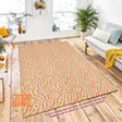 Mats & Rugs Retro Daisy Twist Area Rugs | Retro Abstract Groovy Happy Daisy Emoji Rug | Retro Psychedelic Flower Emoji Carpet, Mat, Home Decor