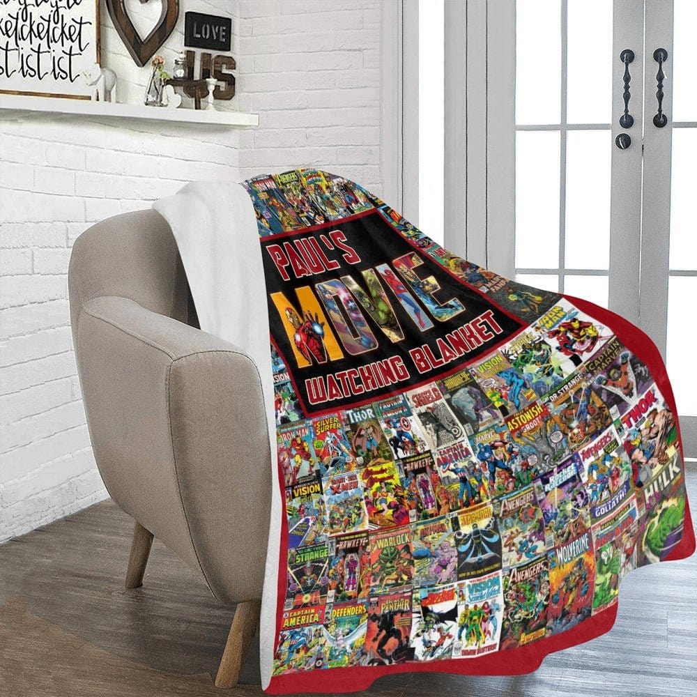 Blankets Custom Retro Superhero Movie Watching Blanket |  Personalized Fleece Blanket,  Customized Blanket