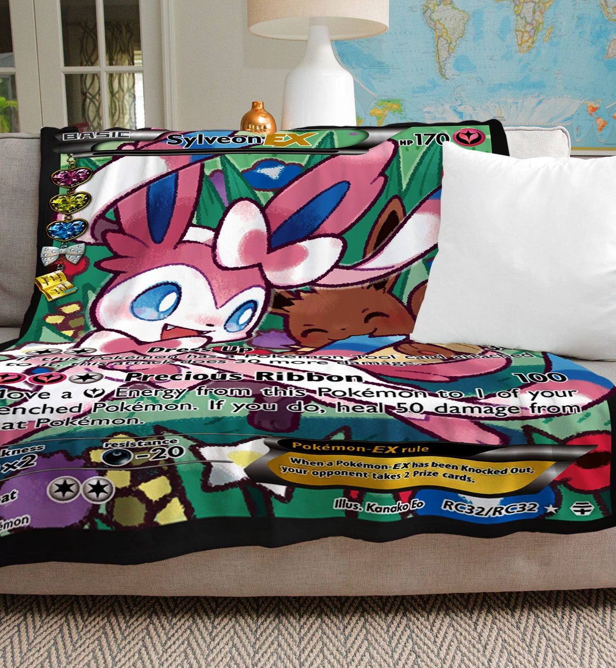 Custom Sylveon-EX XY Series Blanket-Amor Custom Gifts