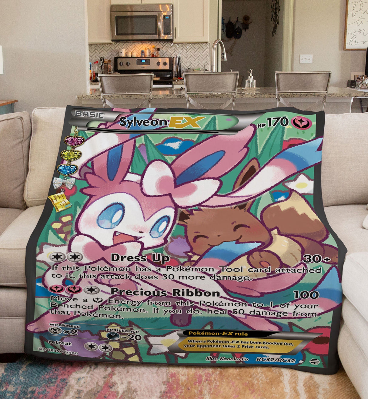 Custom Sylveon-EX XY Series Blanket-Amor Custom Gifts