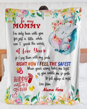 Blanket To My Mom Blanket, Mother's Day Blanket, Blanket For Mom From Daughter,  Elephant Cute Fleece Blanket