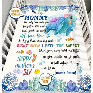 Blanket To My Mom Blanket, Mother's Day Blanket, Blanket For Mom From Daughter,  Elephant Cute Fleece Blanket