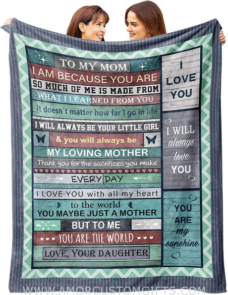 Blanket To My Mom Fleece Blanket from Daughter, Birthday Gifts for Mom Her Mother's Day Presents, Mom Gift Ideas for Mom, Women