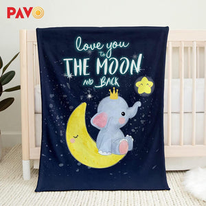 Blankets Baby Blanket Baby Elephant to The Moon and Back, Super Soft Fleece Blanket Elephant Gifts for Newborn Boy & Girl - 30" x 40"