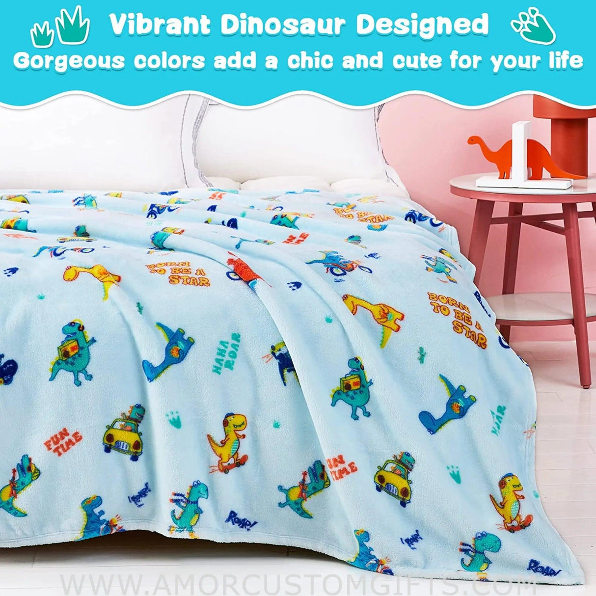 Blankets Dinosaur Baby Blanket for Boys and Girls, Soft Warm Cozy Fleece Toddler Dinosaur Blanket