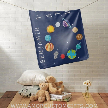 Blankets Solar System Milestone Monthly Outer Space Baby Baby Blanket