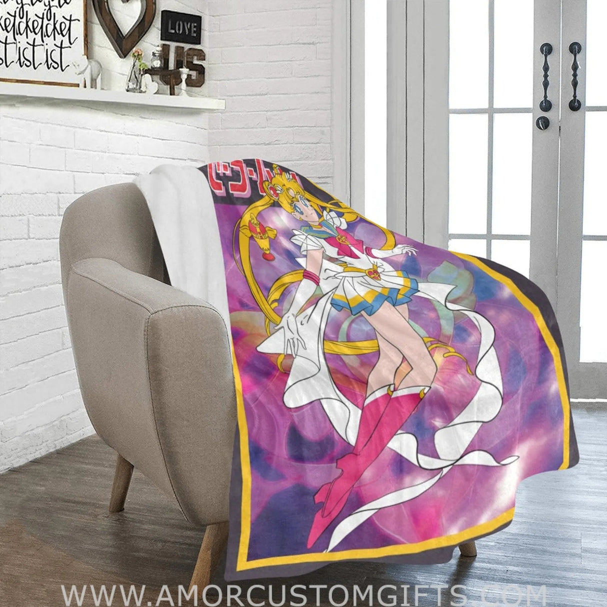 Custom Usagi Tsukino Sailor Moon Blanket | Personalized Anime Fan Throw Blankets