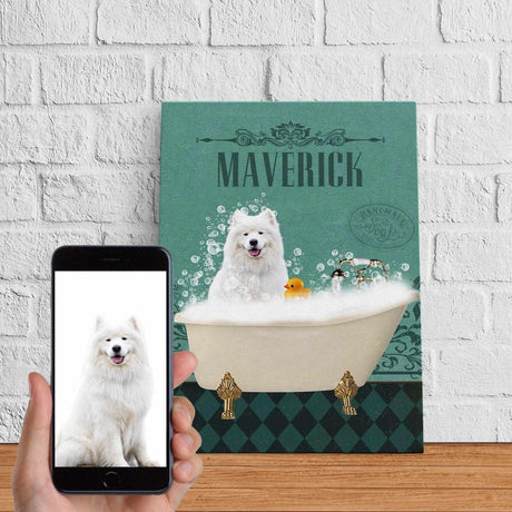 Posters, Prints, & Visual Artwork Dog In Bathtub Personalized Pet Poster Canvas Print | Personalized Dog Cat Prints | Magazine Covers | Custom Pet Portrait from Photo | Personalized Gifts for Dog Mom or Dad, Pet Memorial Gift