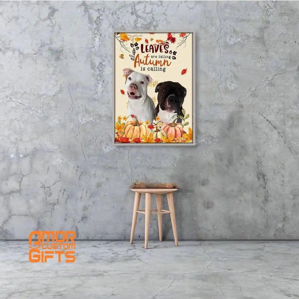 Posters, Prints, & Visual Artwork Dog Lovers - Autumn Is Calling - Personalized Pet Poster Canvas Print