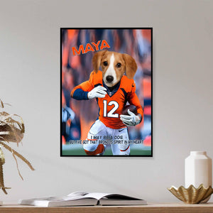 Posters, Prints, & Visual Artwork Dog Lovers - Denver 1 Pets Football Canvas - Personalized Pet Poster Canvas Print