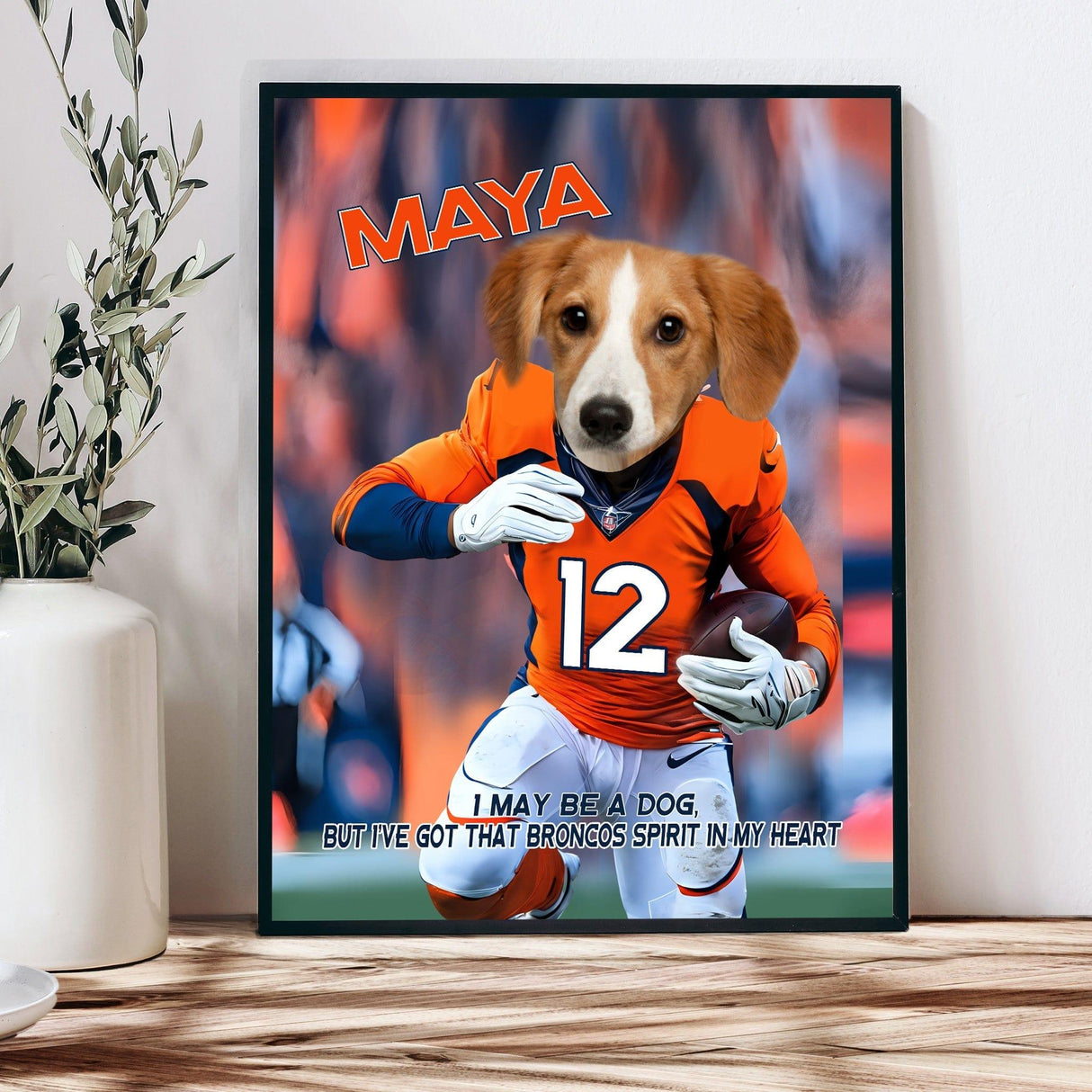 Posters, Prints, & Visual Artwork Dog Lovers - Denver 1 Pets Football Canvas - Personalized Pet Poster Canvas Print