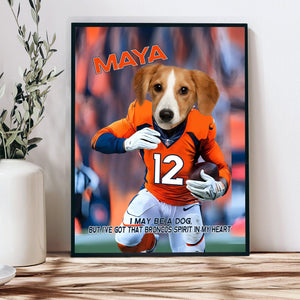 Posters, Prints, & Visual Artwork Dog Lovers - Denver 1 Pets Football Canvas - Personalized Pet Poster Canvas Print