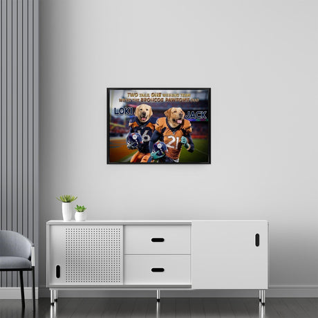 Posters, Prints, & Visual Artwork Dog Lovers - Denver Broncos 2 Pets Football Canvas - Personalized Pet Poster Canvas Print