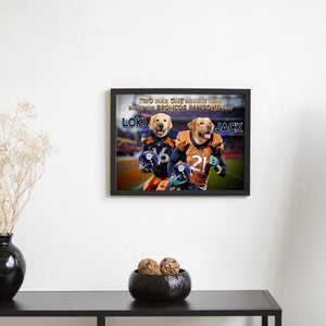 Posters, Prints, & Visual Artwork Dog Lovers - Denver Broncos 2 Pets Football Canvas - Personalized Pet Poster Canvas Print