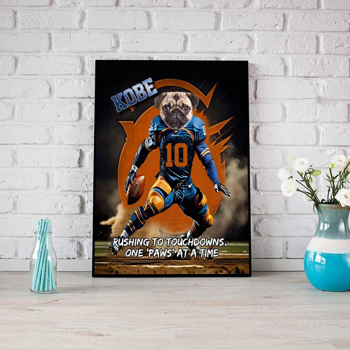 Posters, Prints, & Visual Artwork Dog Lovers - Denver Football Canvas - Personalized Pet Poster Canvas Print