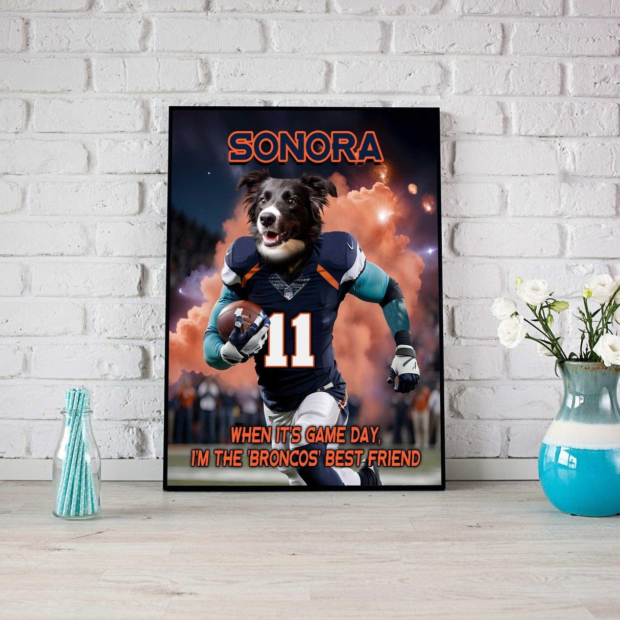 Posters, Prints, & Visual Artwork Dog Lovers - Denver Football Canvas - Personalized Pet Poster Canvas Print