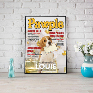 Posters, Prints, & Visual Artwork Dog Lovers - Dog Christmas Pawple Magazine - Personalized Pet Poster Canvas Print