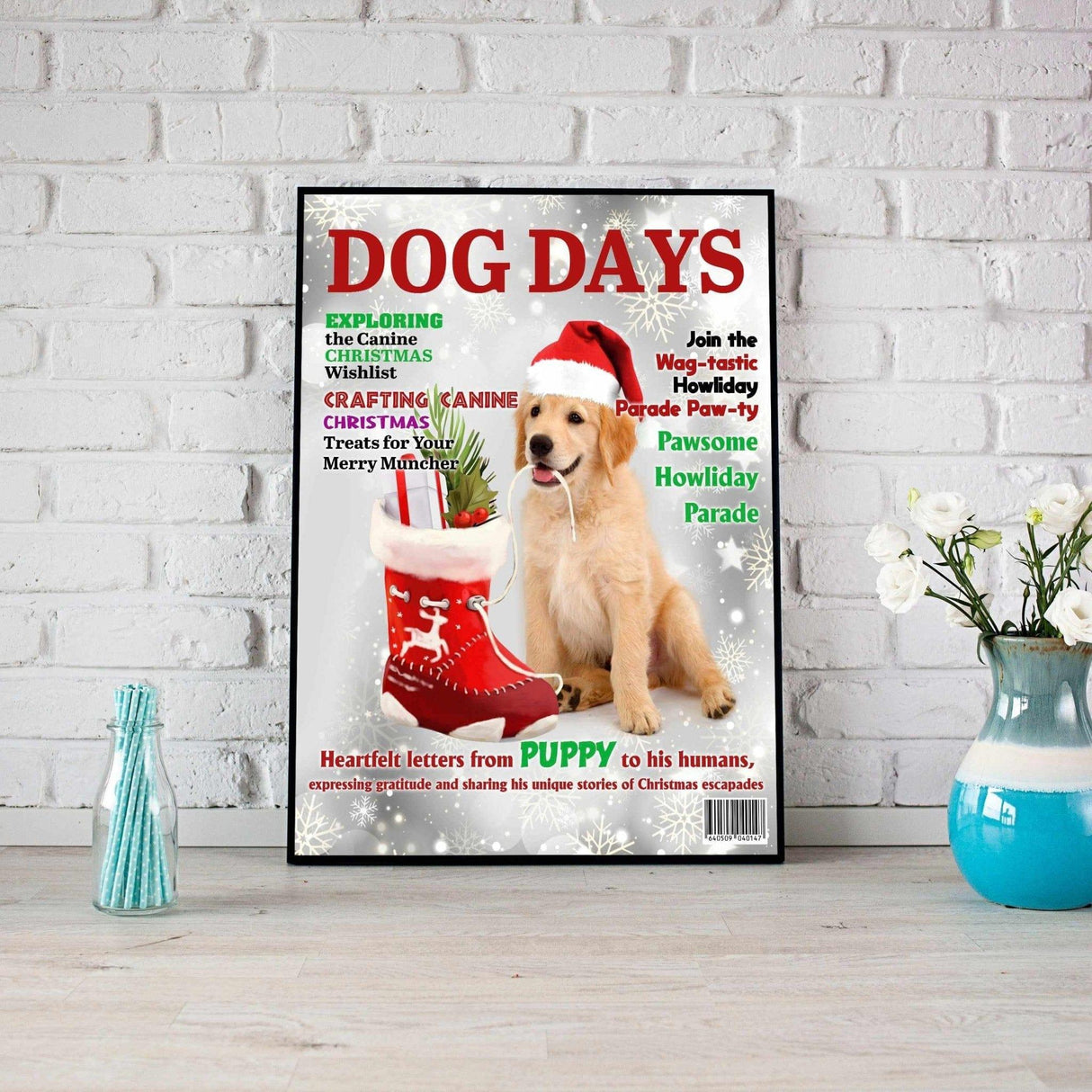 Posters, Prints, & Visual Artwork Dog Lovers - Dog Chritsmas Dog Days Magazine 5 - Personalized Pet Poster Canvas Print