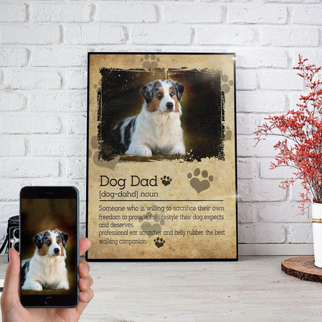 Posters, Prints, & Visual Artwork Dog Lovers - Dog Dad Definition - Personalized Pet Poster Canvas Print