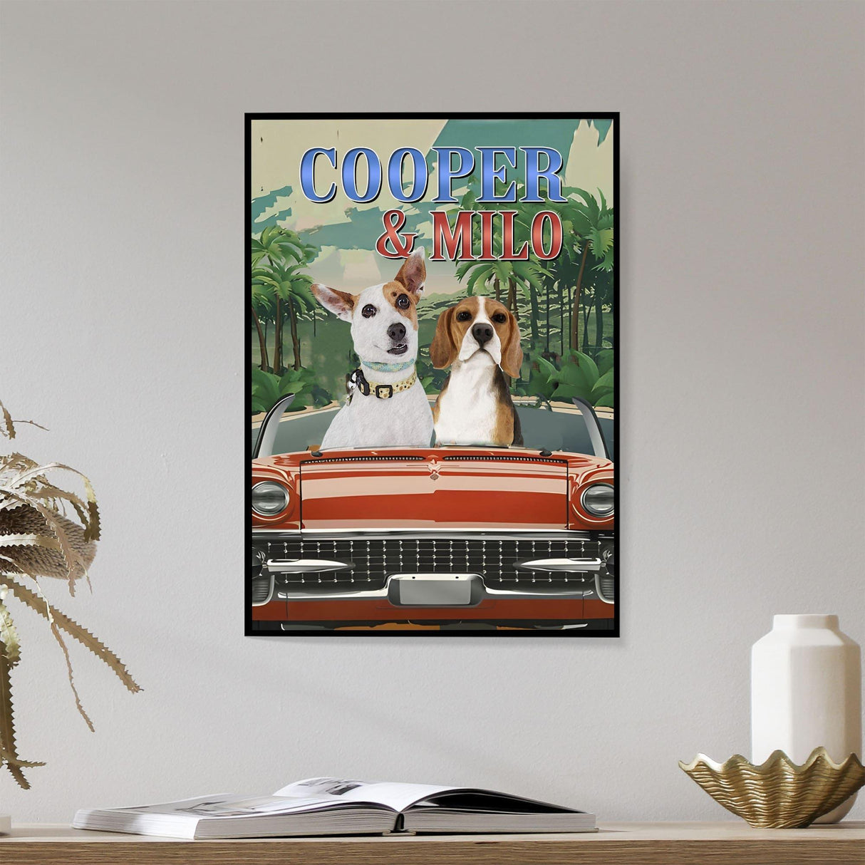 Posters, Prints, & Visual Artwork Dog Lovers - Dog Driving - Personalized Pet Poster Canvas Print