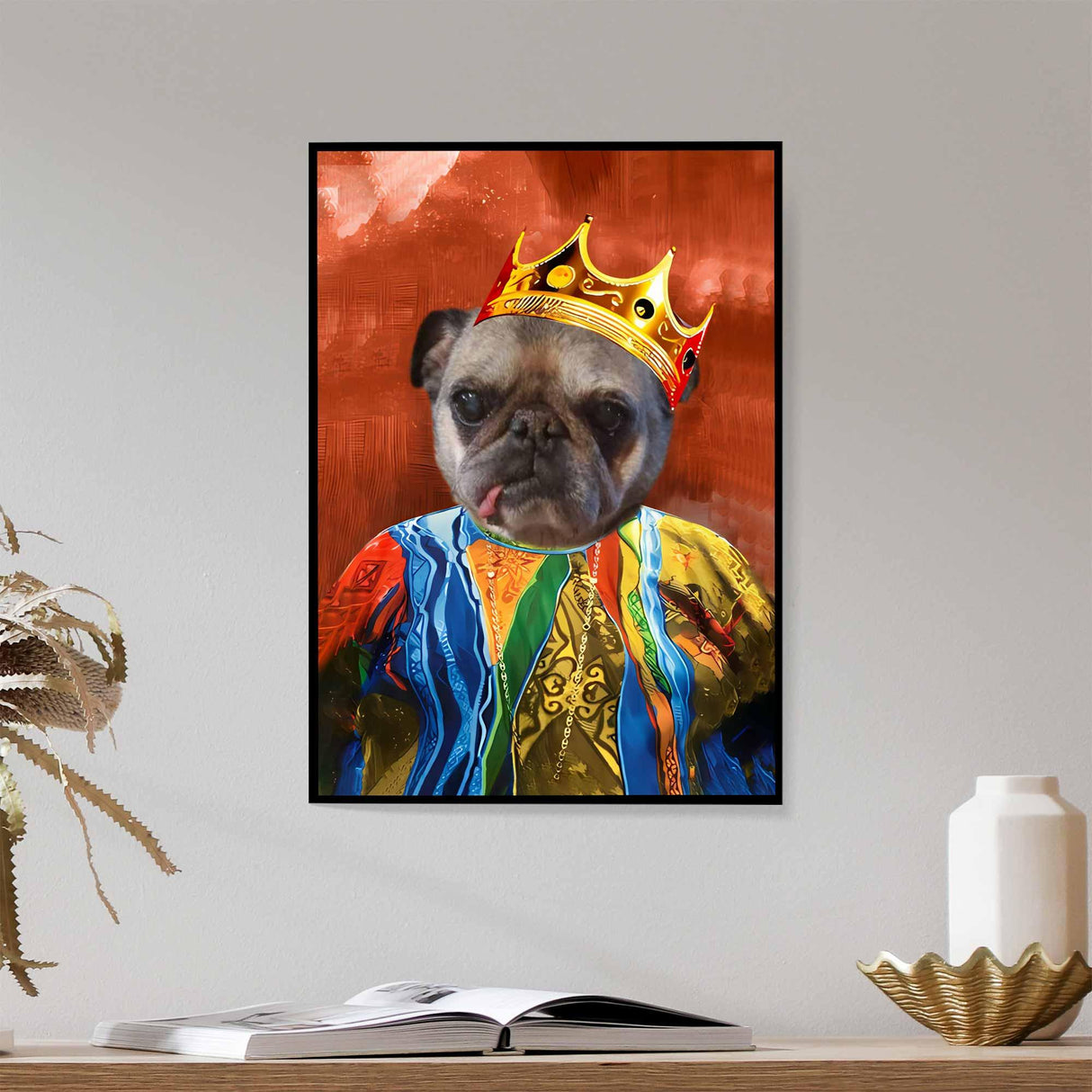 Posters, Prints, & Visual Artwork Dog Lovers - Dog King - Personalized Pet Poster Canvas Print