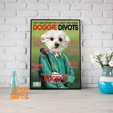 Posters, Prints, & Visual Artwork Dog Lovers - Golf Dog Magazine 2 - Personalized Pet Poster Canvas Print