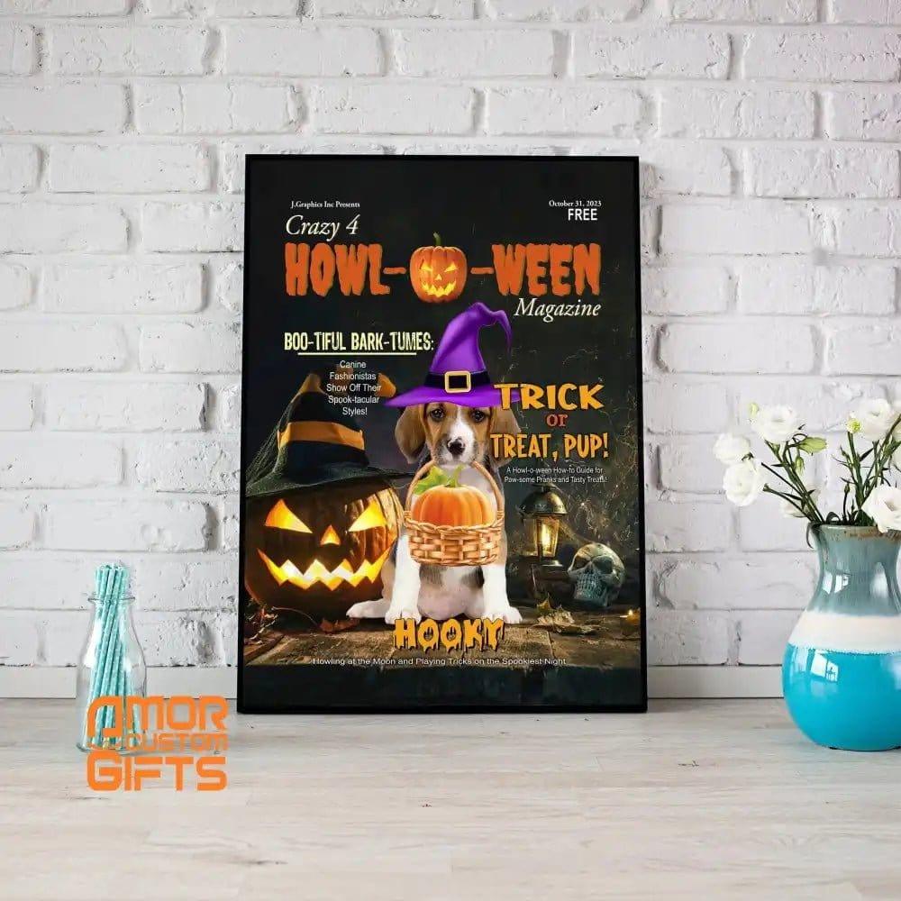 Posters, Prints, & Visual Artwork Dog Lovers - Halloween magazine - Personalized Pet Poster Canvas Print