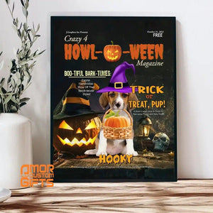 Posters, Prints, & Visual Artwork Dog Lovers - Halloween magazine - Personalized Pet Poster Canvas Print