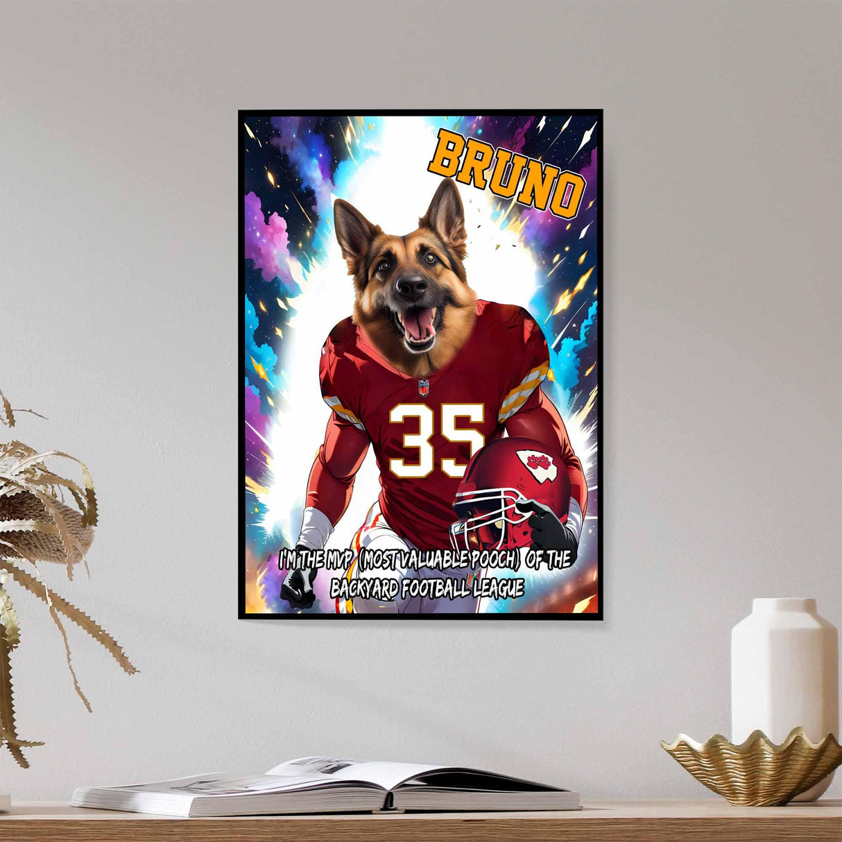 Posters, Prints, & Visual Artwork Dog Lovers - Kanas Football Canvas - Personalized Pet Poster Canvas Print