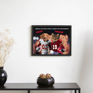 Posters, Prints, & Visual Artwork Dog Lovers - Kansas Chiefs 2 Pets Football Canvas - Personalized Pet Poster Canvas Print