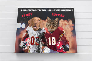 Posters, Prints, & Visual Artwork Dog Lovers - Kansas Chiefs 2 Pets Football Canvas - Personalized Pet Poster Canvas Print