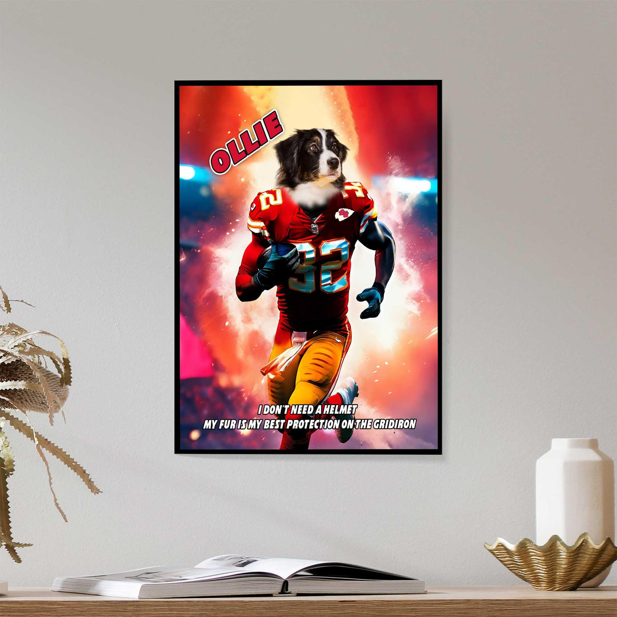 Posters, Prints, & Visual Artwork Dog Lovers - Kansas Football Canvas - Personalized Pet Poster Canvas Print