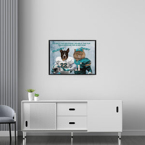 Posters, Prints, & Visual Artwork Dog Lovers - Miami Dolphins 2 Pets Canvas - Personalized Pet Poster Canvas Print