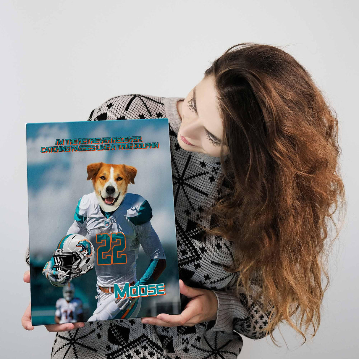 Posters, Prints, & Visual Artwork Dog Lovers - Miami Dolphins Football Canvas 2 - Personalized Pet Poster Canvas Print