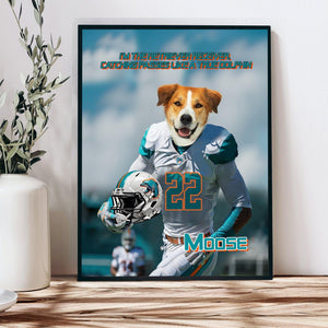 Posters, Prints, & Visual Artwork Dog Lovers - Miami Dolphins Football Canvas 2 - Personalized Pet Poster Canvas Print