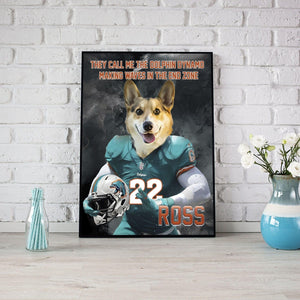 Posters, Prints, & Visual Artwork Dog Lovers - Miami Dolphins Football Canvas - Personalized Pet Poster Canvas Print