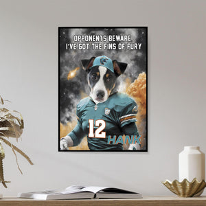 Posters, Prints, & Visual Artwork Dog Lovers - Miami Dolphins Football Canvas - Personalized Pet Poster Canvas Print