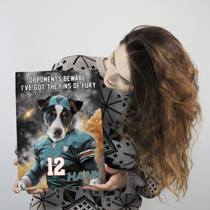 Posters, Prints, & Visual Artwork Dog Lovers - Miami Dolphins Football Canvas - Personalized Pet Poster Canvas Print