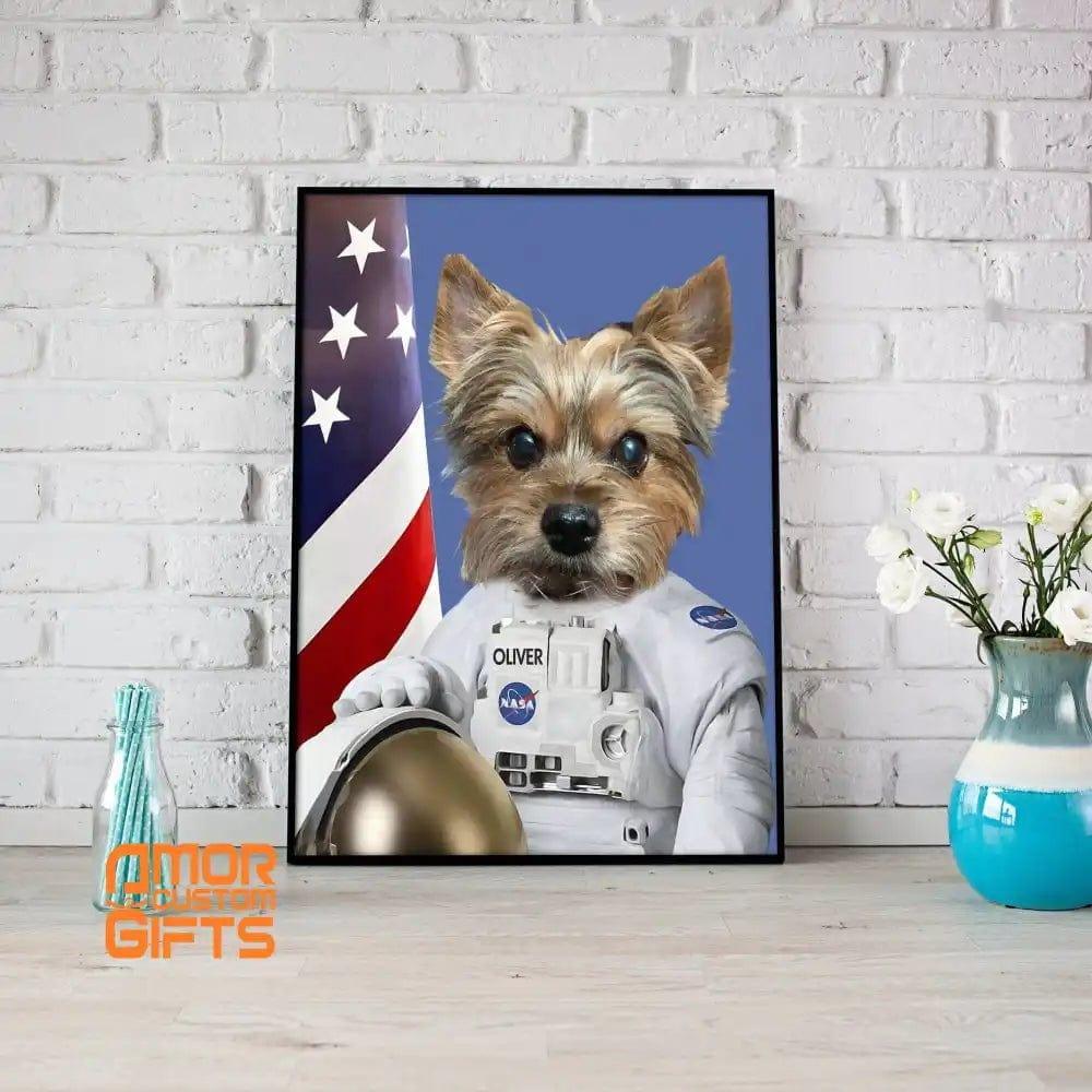 Posters, Prints, & Visual Artwork Dog Lovers - Nasa Astronaut Dog - Personalized Pet Poster Canvas Print