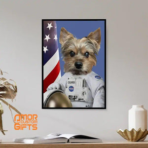 Posters, Prints, & Visual Artwork Dog Lovers - Nasa Astronaut Dog - Personalized Pet Poster Canvas Print