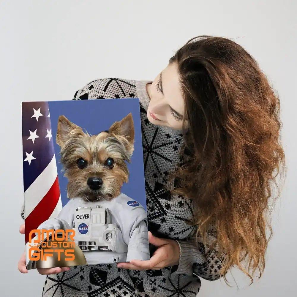 Posters, Prints, & Visual Artwork Dog Lovers - Nasa Astronaut Dog - Personalized Pet Poster Canvas Print